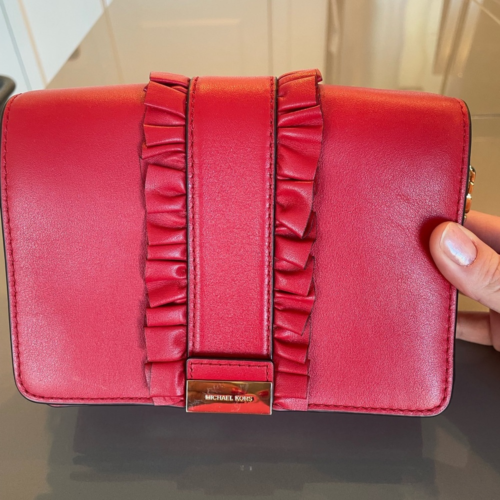 Michael Kors Red Ruffle Accent Bag